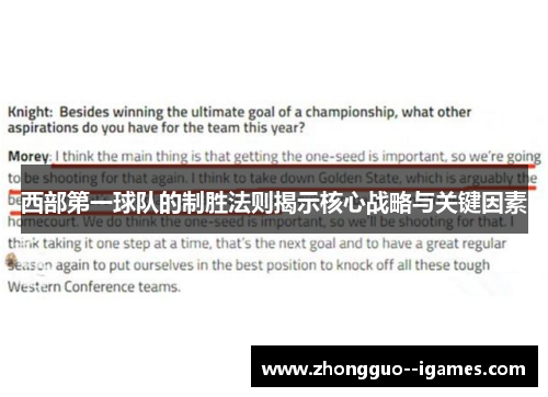 西部第一球队的制胜法则揭示核心战略与关键因素 西部第一球队的制胜法则揭示核心战略与关键因素